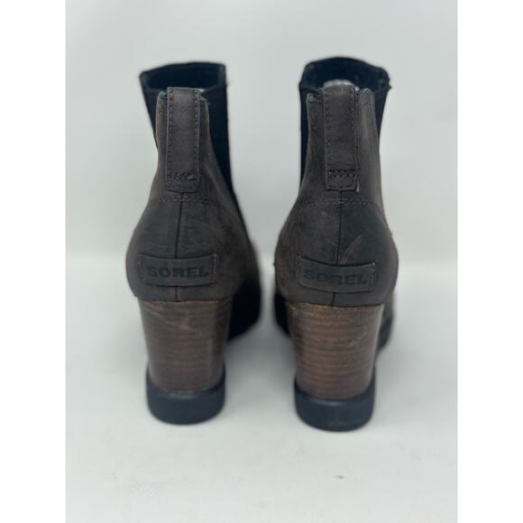 Sorel Women's Joan Uptown Chelsea Leather Boots Size 7 Blackened Brown - Picture 5 of 8